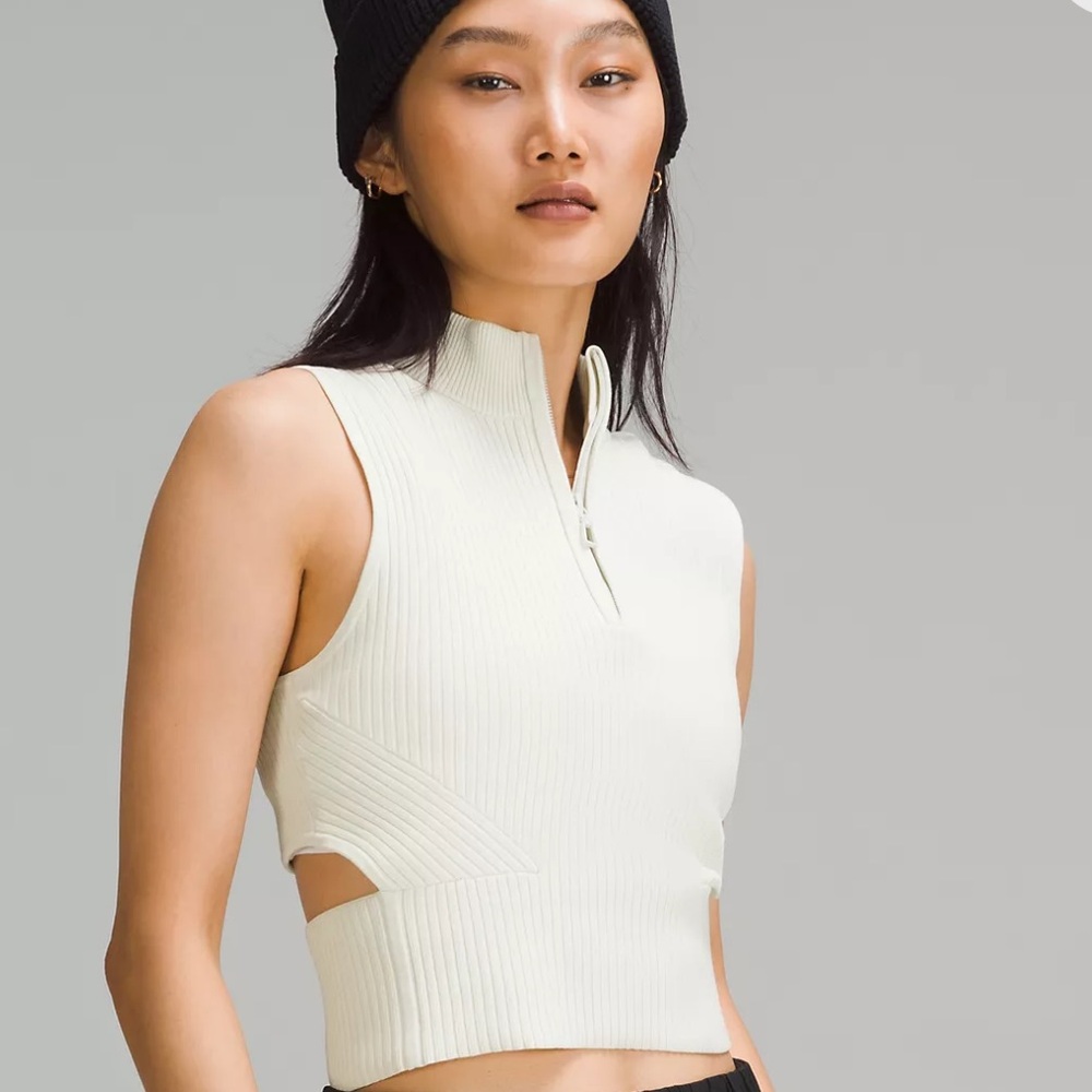 Open Back Half-Zip Sweater Bone